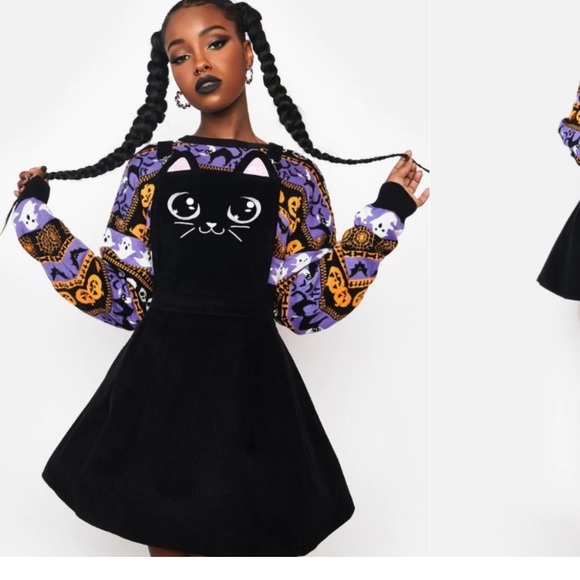 Cute overall mini dress with pockets preowned - Picture 15 of 16